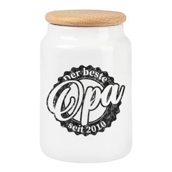 Der Beste Opa seit 2010 - Keksdose mit Holzdeckel - Weiß - Vorne