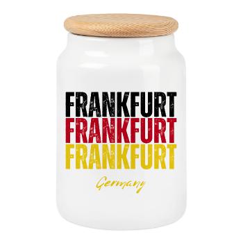 Francfort, Allemagne, un souvenir de Francfort - Boîte à biscuits avec couvercle en bois - blanc - Devant