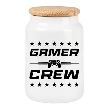 Gamepad Controller - Cookie Jar with Wooden Lid - white - Front