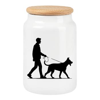 Hund - Keksdose mit Holzdeckel - Weiß - Vorne