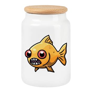 Goldfische Halloween Zombie - Keksdose mit Holzdeckel - Weiß - Vorne