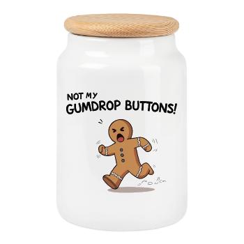 Running Gingerbread Funny Christmas Design - Boîte à biscuits avec couvercle en bois - blanc - Devant
