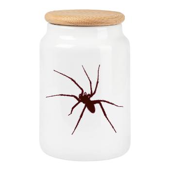 spider - Cookie Jar with Wooden Lid - white - Front
