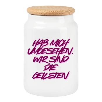 Pink Brush Font Saying We Are The Ghosts - Cookie Jar with Wooden Lid - white - Front