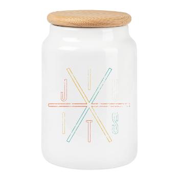 Jiu Jitsu Minimalist Graphic Design - Cookie Jar with Wooden Lid - white - Front