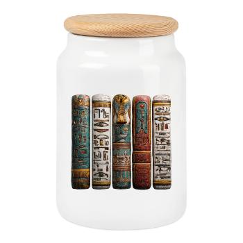 La lecture des stèles hiéroglyphiques est une science - Boîte à biscuits avec couvercle en bois - blanc - Devant