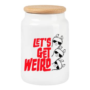 Let's Get Weird 3 Lama Freunde Team Sonnenbrille - Keksdose mit Holzdeckel - Weiß - Vorne