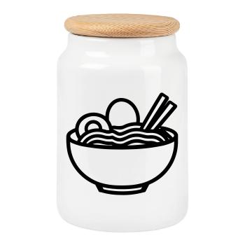Ramen - Keksdose mit Holzdeckel - Weiß - Vorne