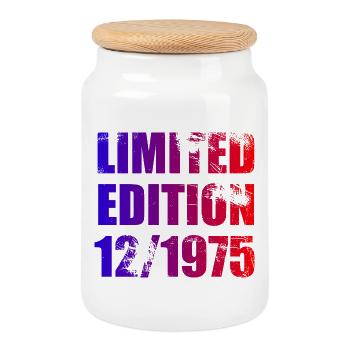 50e anniversaire Edition Limitée 12/1975 - Boîte à biscuits avec couvercle en bois - blanc - Devant