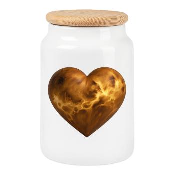VENUS LOVER – Frieden & Liebe - Keksdose mit Holzdeckel - Weiß - Vorne