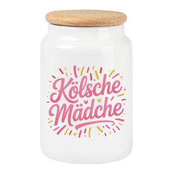 Cologne Filles Carnaval Cologne Filles - Boîte à biscuits avec couvercle en bois - blanc - Devant