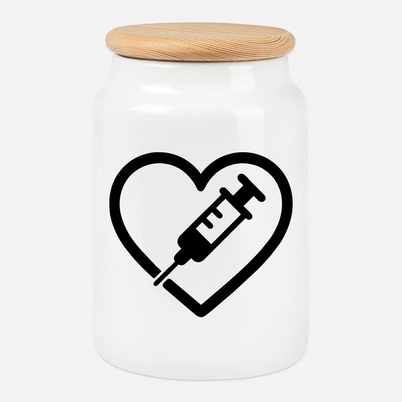Herz + Krankenschwester / Krankenschwester – Super Elternteil I - Keksdose mit Holzdeckel - Weiß
