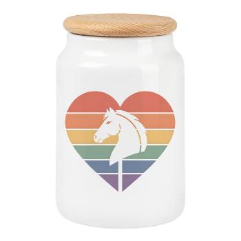 Hobby Horsing Steckenpferd - Keksdose mit Holzdeckel - Weiß - Vorne