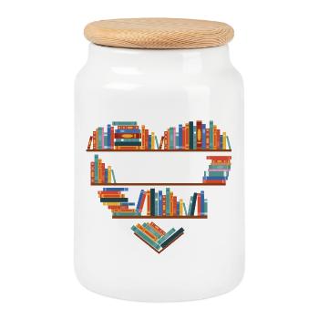 Ich stehe auf der Seite des Zitats des Banned Reading Freedom Buches - Keksdose mit Holzdeckel - Weiß - Vorne