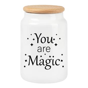 You are magic - Cookie Jar with Wooden Lid - white - Front