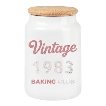 Vintage 1983 – Baking Club Retro Geburtsjahr - Keksdose mit Holzdeckel - Weiß - Vorne