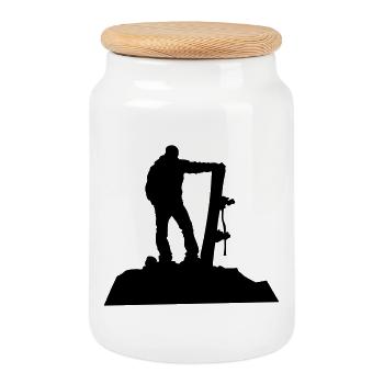 Snowboarder - Keksdose mit Holzdeckel - Weiß - Vorne