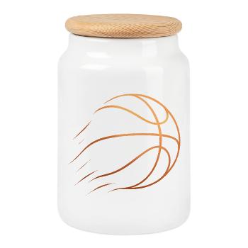 Basketball Basketballer Geschenkidee Baller Bball - Keksdose mit Holzdeckel - Weiß - Vorne