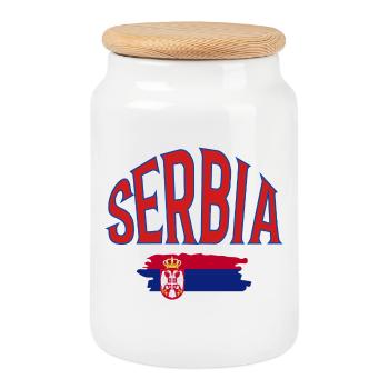 Serbia - Keksdose mit Holzdeckel - Weiß - Vorne
