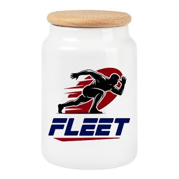 Fleet Racer Emblem - Keksdose mit Holzdeckel - Weiß - Vorne