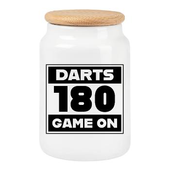 Dart, Darts_Startnummer - Boîte à biscuits avec couvercle en bois - blanc - Devant