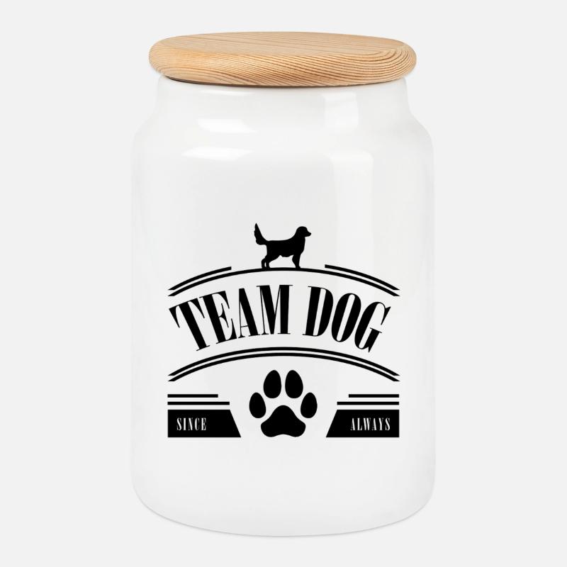 Team Hund - Keksdose mit Holzdeckel - Weiß