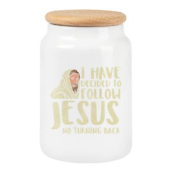 J’ai décidé de suivre le dessein chrétien de Jésus - Boîte à biscuits avec couvercle en bois - blanc - Devant