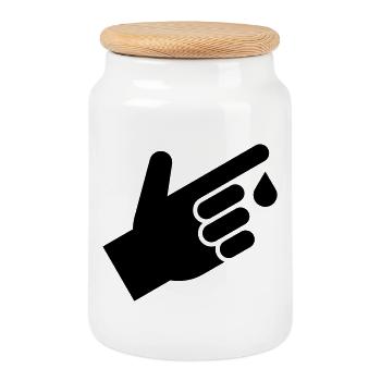 Blood test, blood drops - Cookie Jar with Wooden Lid - white - Front