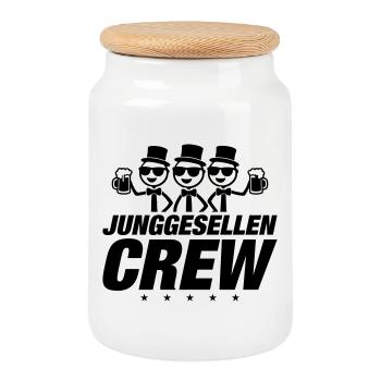 Junggesellen Crew - Keksdose mit Holzdeckel - Weiß - Vorne