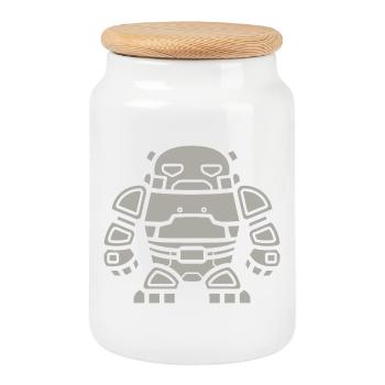 golem - Boîte à biscuits avec couvercle en bois - blanc - Devant