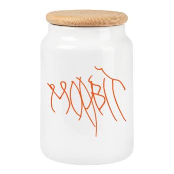 Orangene Graffiti Linien Moabit Berlin - Keksdose mit Holzdeckel - Weiß - Vorne
