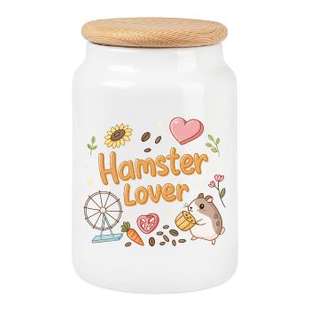 Hamsterliebhaber: Kawaii Sweetness - Keksdose mit Holzdeckel - Weiß - Vorne