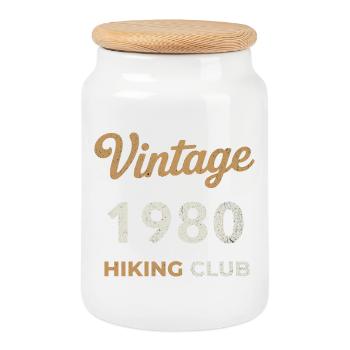 Vintage 1980 – Sailing Club Retro Geburtsjahr - Keksdose mit Holzdeckel - Weiß - Vorne