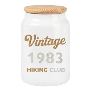 Vintage 1983 – Sailing Club Retro Geburtsjahr - Keksdose mit Holzdeckel - Weiß - Vorne