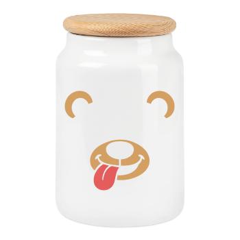 Monkey | Déguisement de carnaval en costume de grand visage - Boîte à biscuits avec couvercle en bois - blanc - Devant