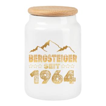 1964 - Keksdose mit Holzdeckel - Weiß - Vorne
