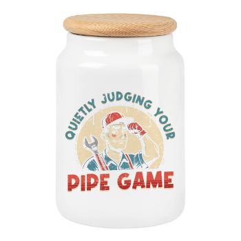 Rohrleger Rohrleitungsbauer Judging Your Pipe Game - Keksdose mit Holzdeckel - Weiß - Vorne