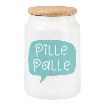 Pille Palle - everything easy kids - Cookie Jar with Wooden Lid - white - Front