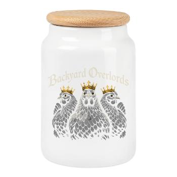 Mathématiques du poulet trop de poulets dans le - Boîte à biscuits avec couvercle en bois - blanc - Devant