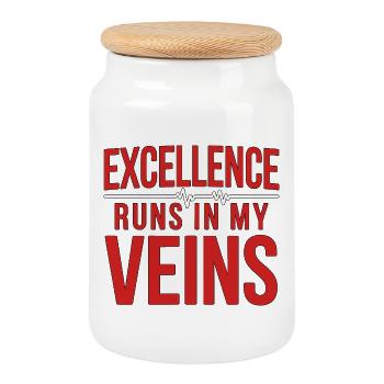 ER Nurse Excellence Runs In My Veins Paramedic - Cookie Jar with Wooden Lid - white - Front