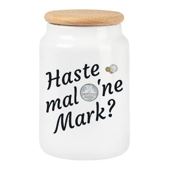 Haste mal eine Mark nostalgia - Cookie Jar with Wooden Lid - white - Front