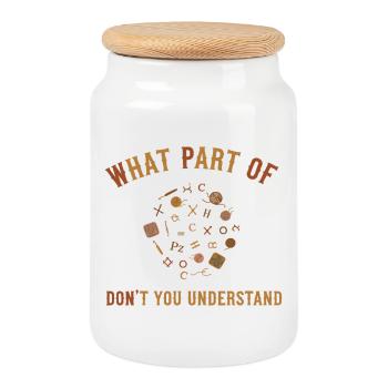 Welcher Teil von Don't You Understand Funny Crochet? - Keksdose mit Holzdeckel - Weiß - Vorne