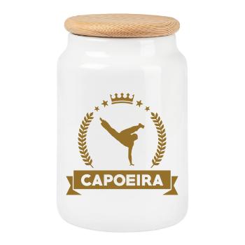 Capoeira – Kampf – Tanz - Keksdose mit Holzdeckel - Weiß - Vorne