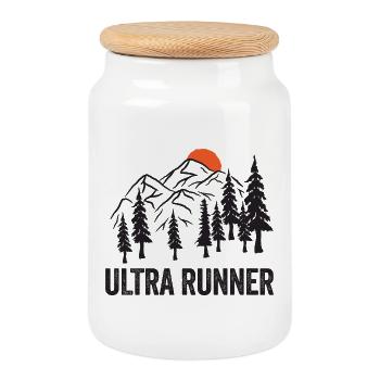 Ultra Runner - Cookie Jar with Wooden Lid - white - Front