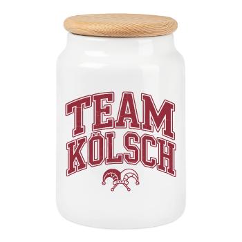 Team Kölsch - Carnival Costume - Cookie Jar with Wooden Lid - white - Front