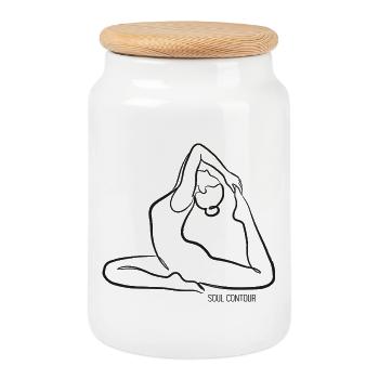 SOUL CONTOUR - Naginyasana - Cookie Jar with Wooden Lid - white - Front