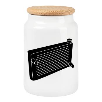Radiatore_del_motore_m1 - Boîte à biscuits avec couvercle en bois - blanc - Devant
