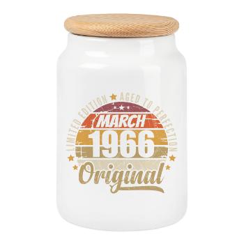60. Anniversary 60 Years Limited Edition March 1966 - Cookie Jar with Wooden Lid - white - Front