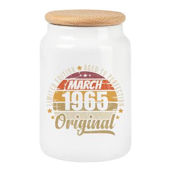 61. Anniversaire 61 Années Série Limitée Mars 1965 - Boîte à biscuits avec couvercle en bois - blanc - Devant