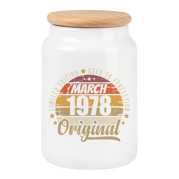 48. Anniversaire 48 Années Série Limitée Mars 1978 - Boîte à biscuits avec couvercle en bois - blanc - Devant